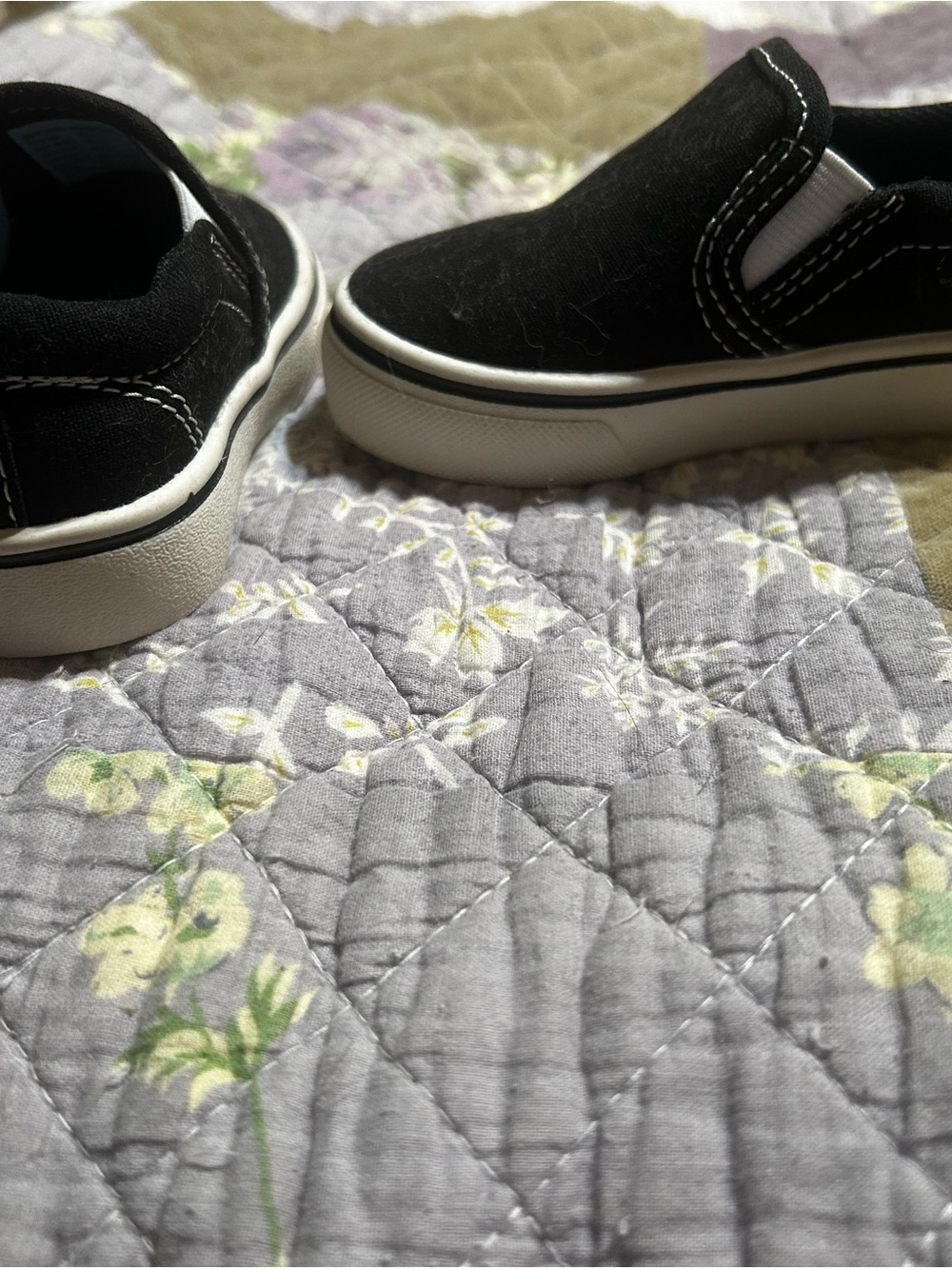 wonder nation Black Slip-On Canvas Sneakers for Kids